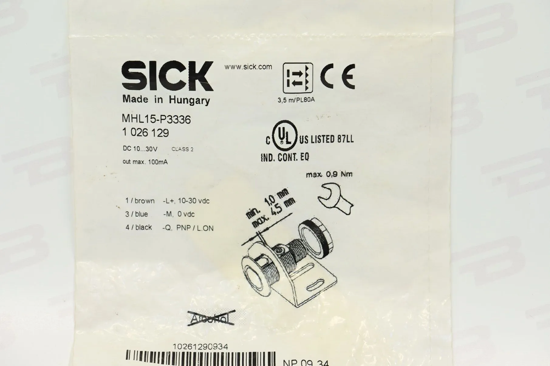 SICK 1026129 MHL15-P3336 